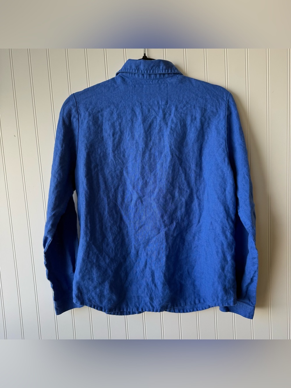 Not Perfect Linen 100% Linen Blue Button Front Shirt M Lithuania Slow Fashion - Picture 5 of 8